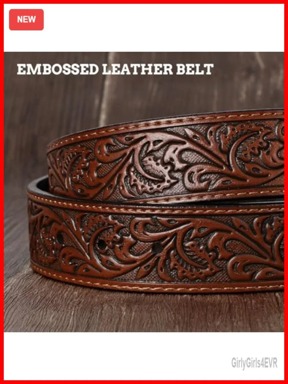 Western Cowboy Belt Bull Buckle Embossed Leather Unisex